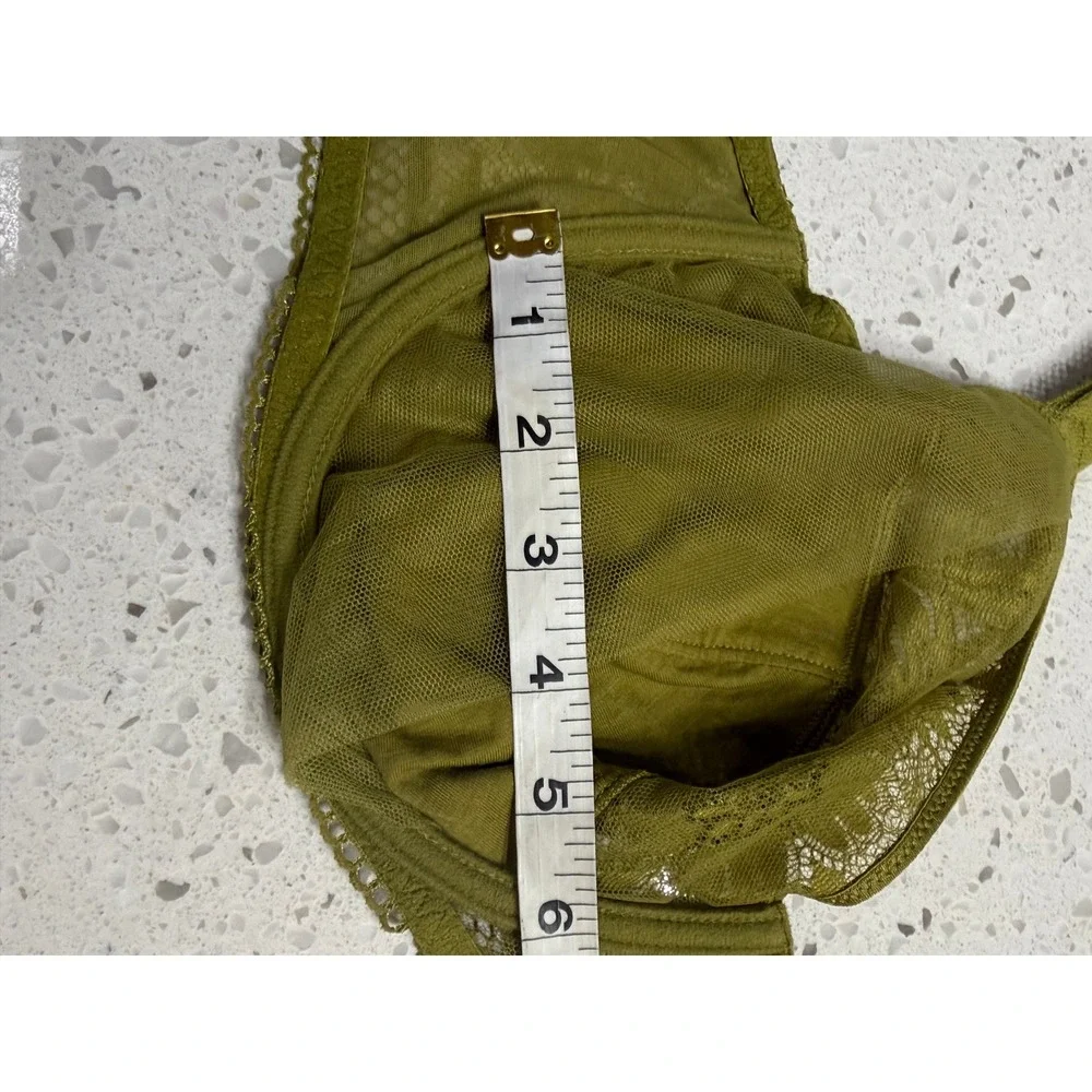 Simone Perele Olive Green Floral Lace Underwire Bra and Brief Lingerie Set READ!
